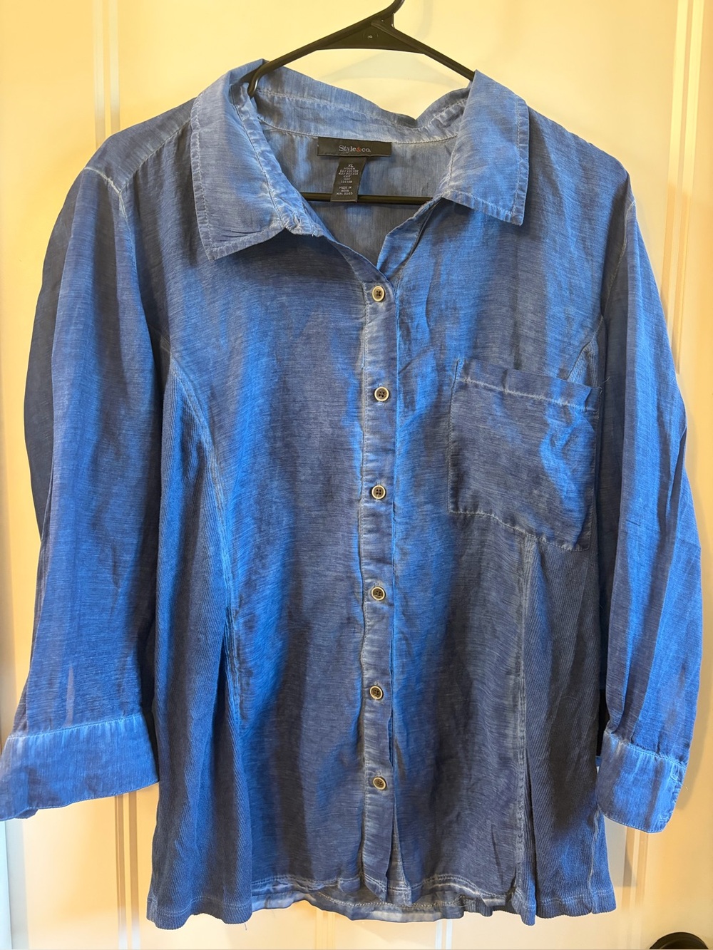 Blue Button-Up Lightweight Shirt
